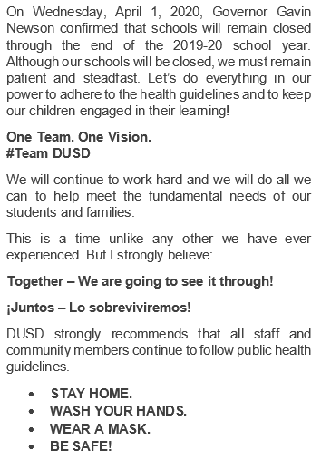 Superintendent's Message Formatted , click link to read